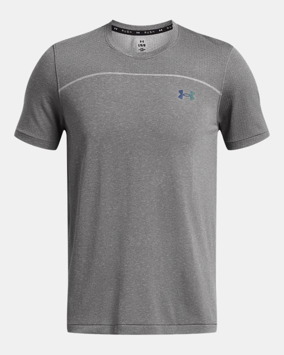 Men's UA Vanish Elite Seamless Wordmark Short Sleeve in Gray image number 4
